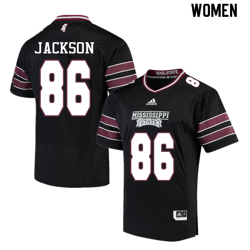Women #86 Jesse Jackson Mississippi State Bulldogs College Football Jerseys Sale-Black